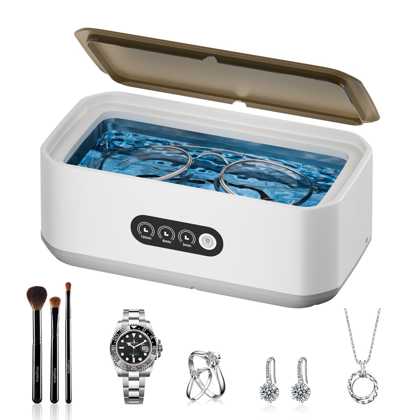 Ultrasonic Cleaner, 49KHz Professional Ultrasonic Cleaning Machine, 650ml Tan…