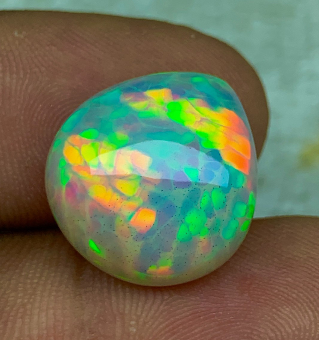 Natural Ethiopian Welo Opal 10.80crt Honeycomb Pattern Cabochon Loose Gemstone