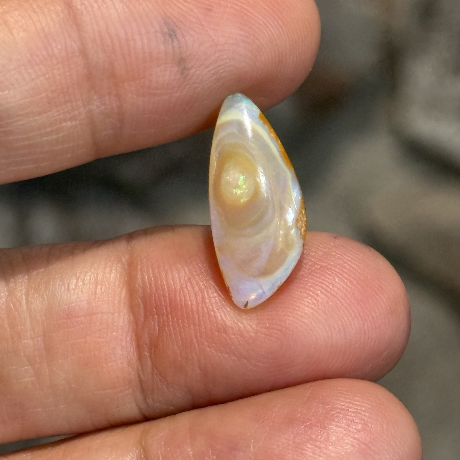 4.15ct 19×8.4x4mm Unique Australian Crystal Pipe Boulder Opal Cabochon Gem