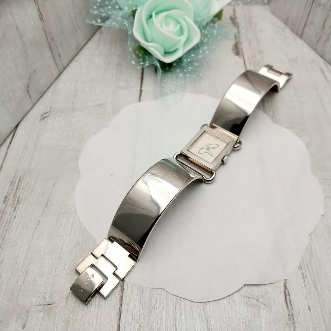 Working Agnes B Bangle Watch Rectangular Brand Logo Ladies