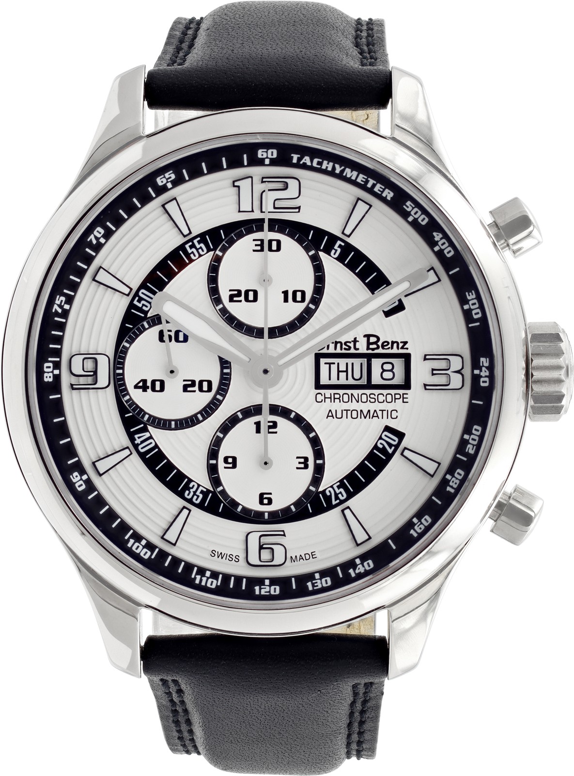Ernst Benz Chronoscope GC10123 Stainless Steel White dial 47mm Automatic watch