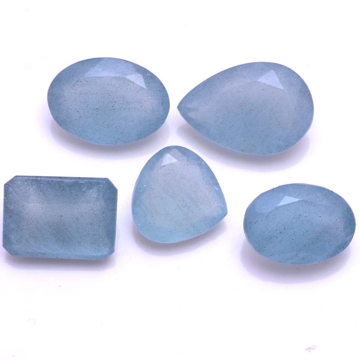 5 Pcs Natural Aquamarine Top Quality Faceted Cut 11mm-16mm Loose Gemstones Lot
