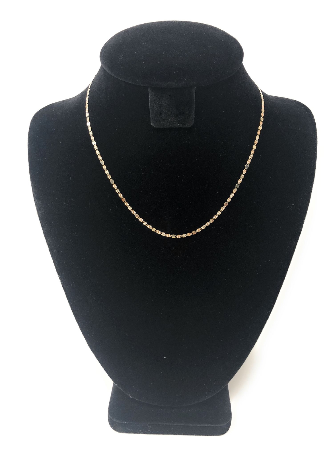 14K Yellow Solid Gold 2.1mm Flat Valentino Star DC Chain Necklace Spring Clasp