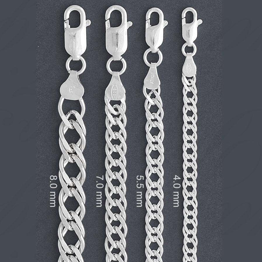 ITALY 925 Sterling Silver Rombo Chain Necklace/Rombo Chain Bracelet-7″~30″