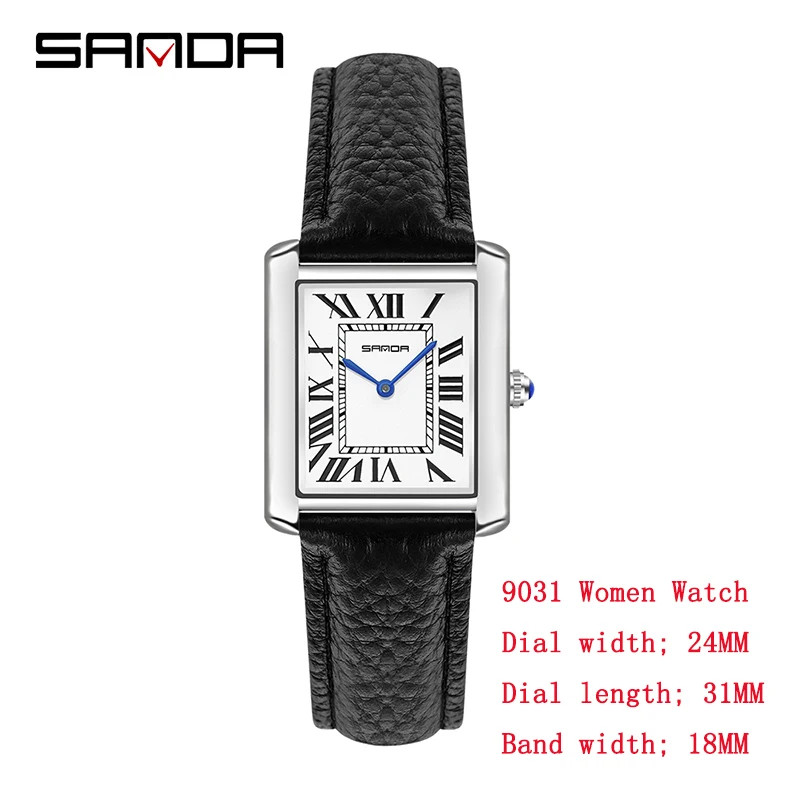 Fashion Roman Time scale 1108 Rectangular Couple Frank Watch Silver Luxur