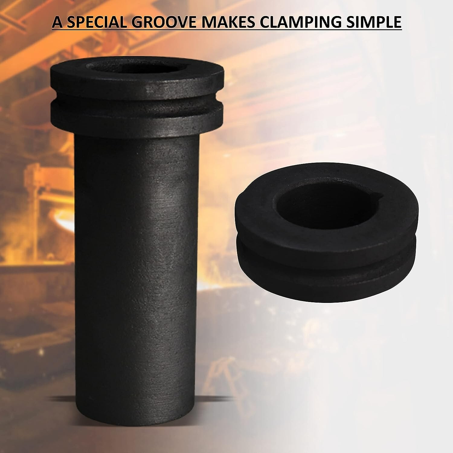 3Pc 2KG High Purity Graphite Crucible Smelting Tool For Electric Melting Furnace
