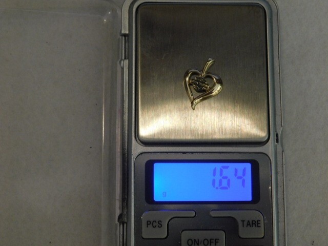 10K YELLOW /WHITE GOLD “HARLEY DAVIDSON” HEART PENDANT 1.64 GRAMS TW 15.1MM WIDE