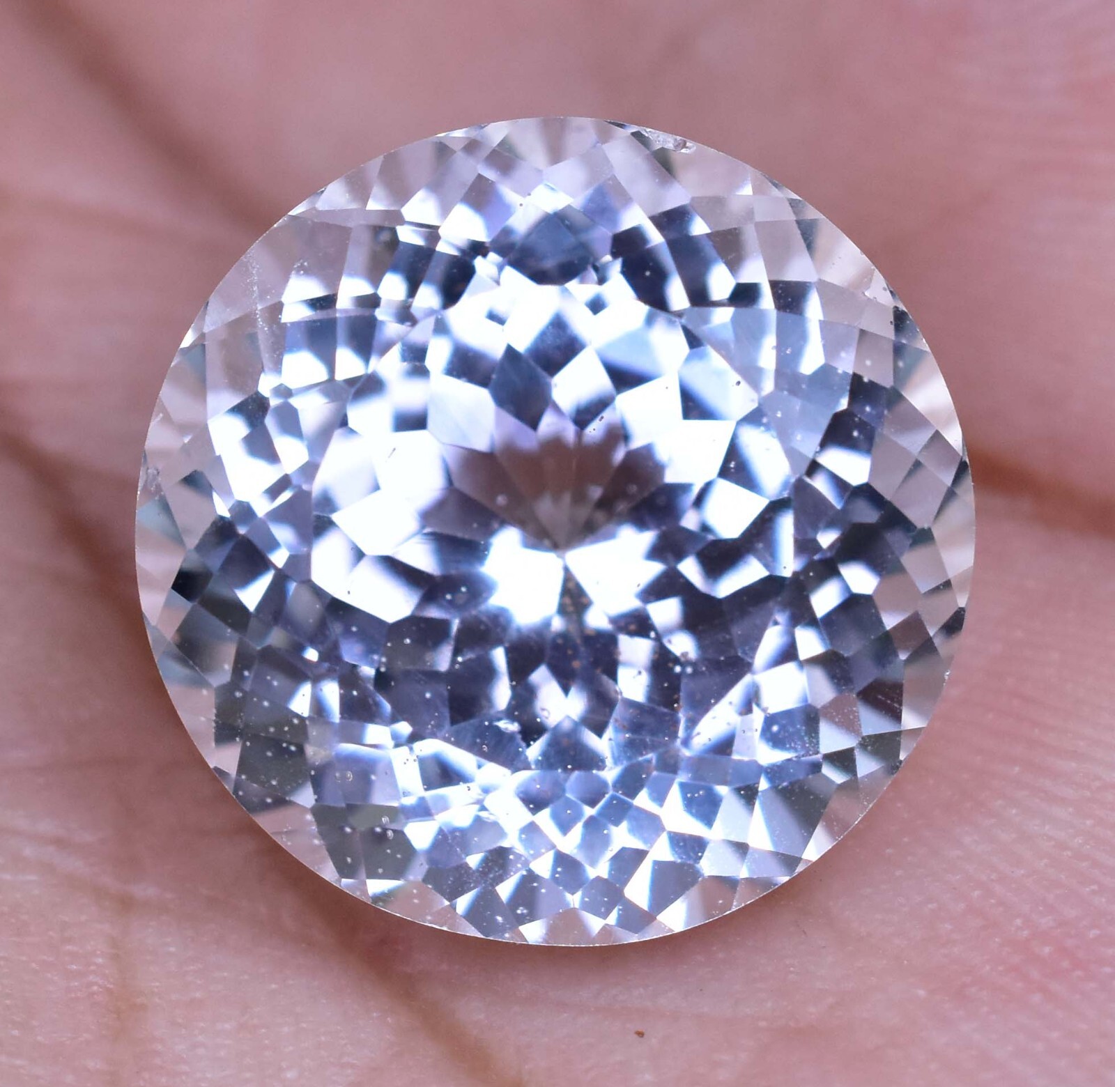 Natural 26.75 Ct White Montana Sapphire Round Cut Certified Rare Loose Gemstone