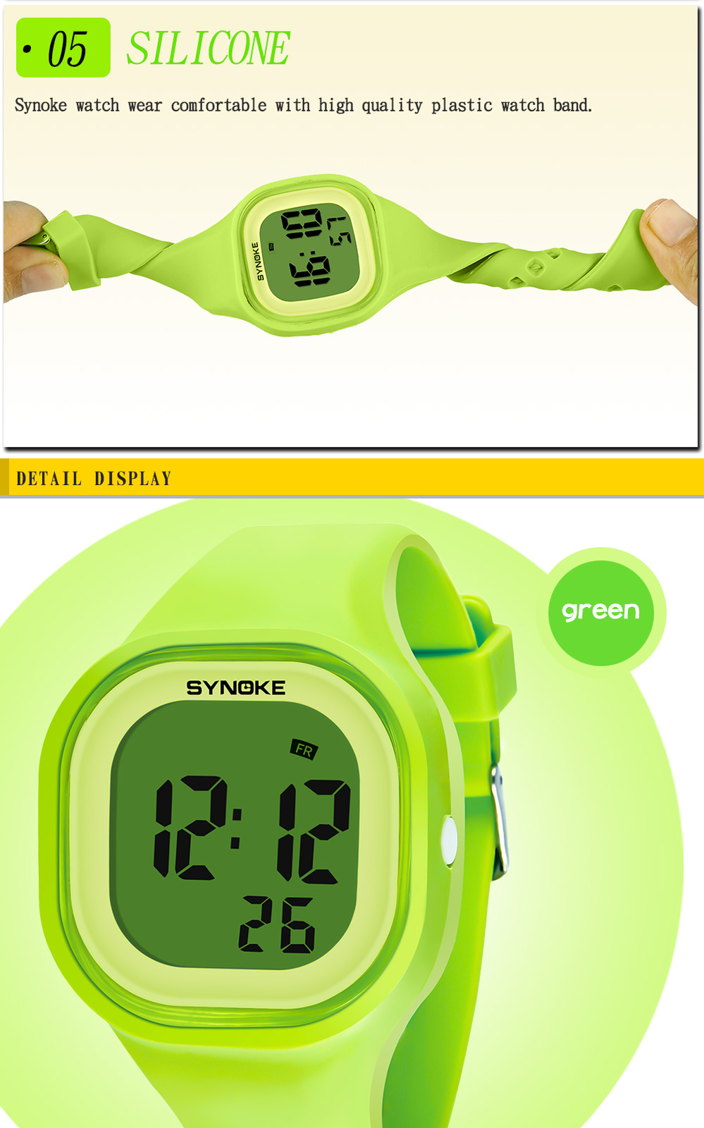 Fashion Waterproof LED Sports Digital Electronic Wrist Watch for Kids Boys Girls
