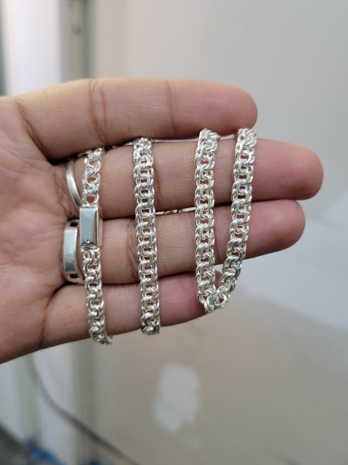 925 sterling silver Chino Link 16″ 5mm Chain Simple Lock 19.5g Solid Cadena