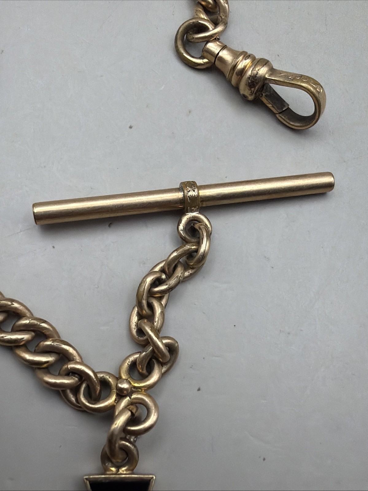 BROTHERHOOD OF LOCOMOTIVE ENGINEERS FIREMEN RAILROAD UNION WATCH FOB & 12″ CHAIN