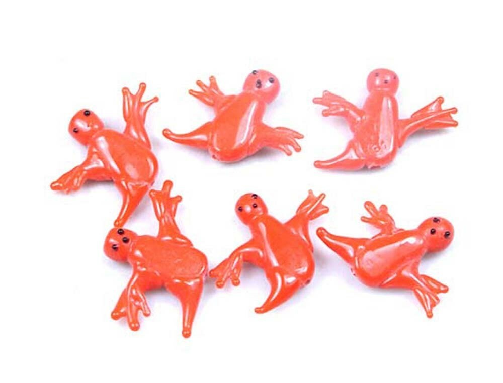 4 Lampwork Handmade Orange Ghost Halloween Beads 21x28mm