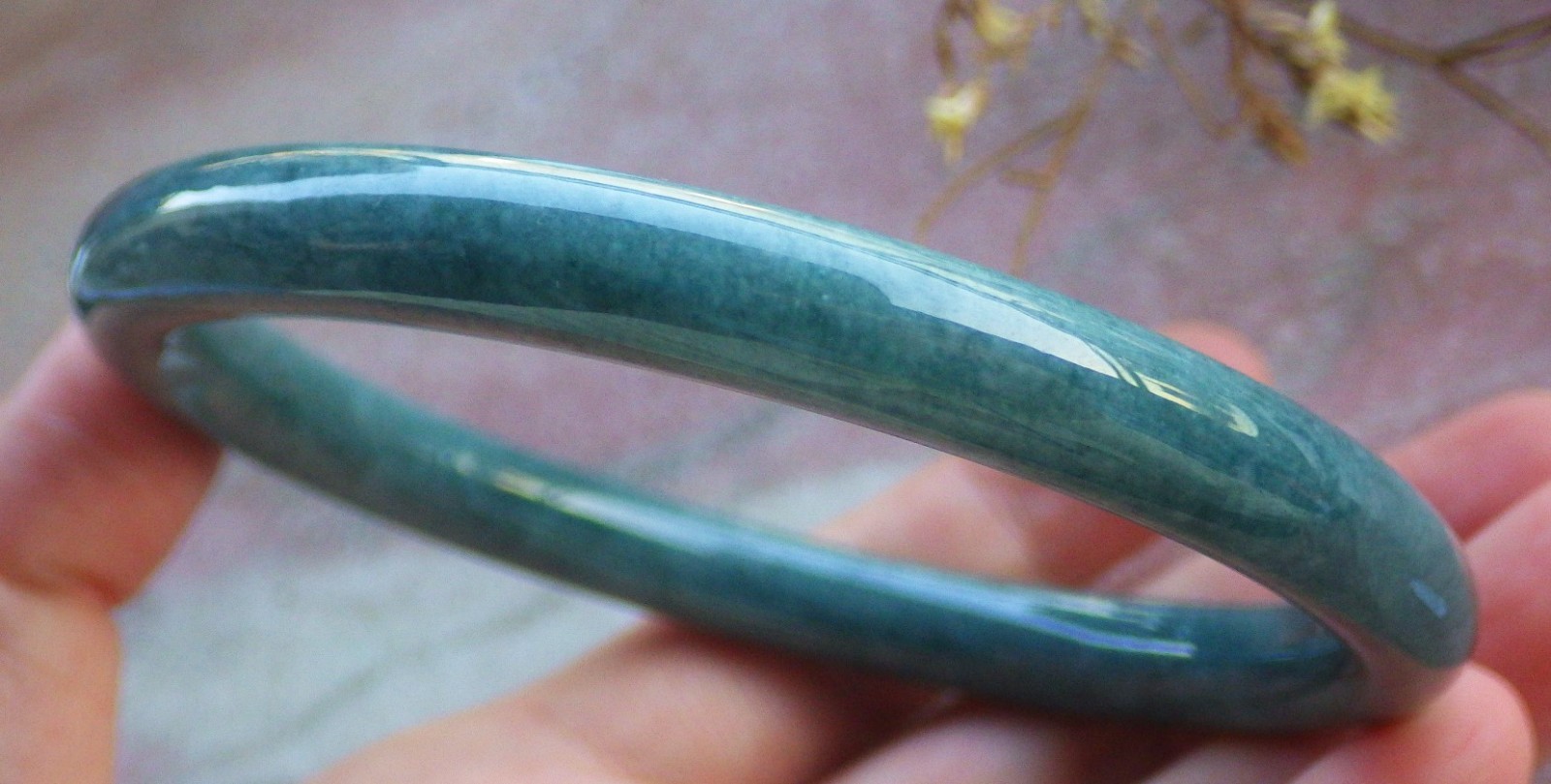 Video Certified Natural A JADE JADEITE Circle Bangle Bracelet 69 mm 134027