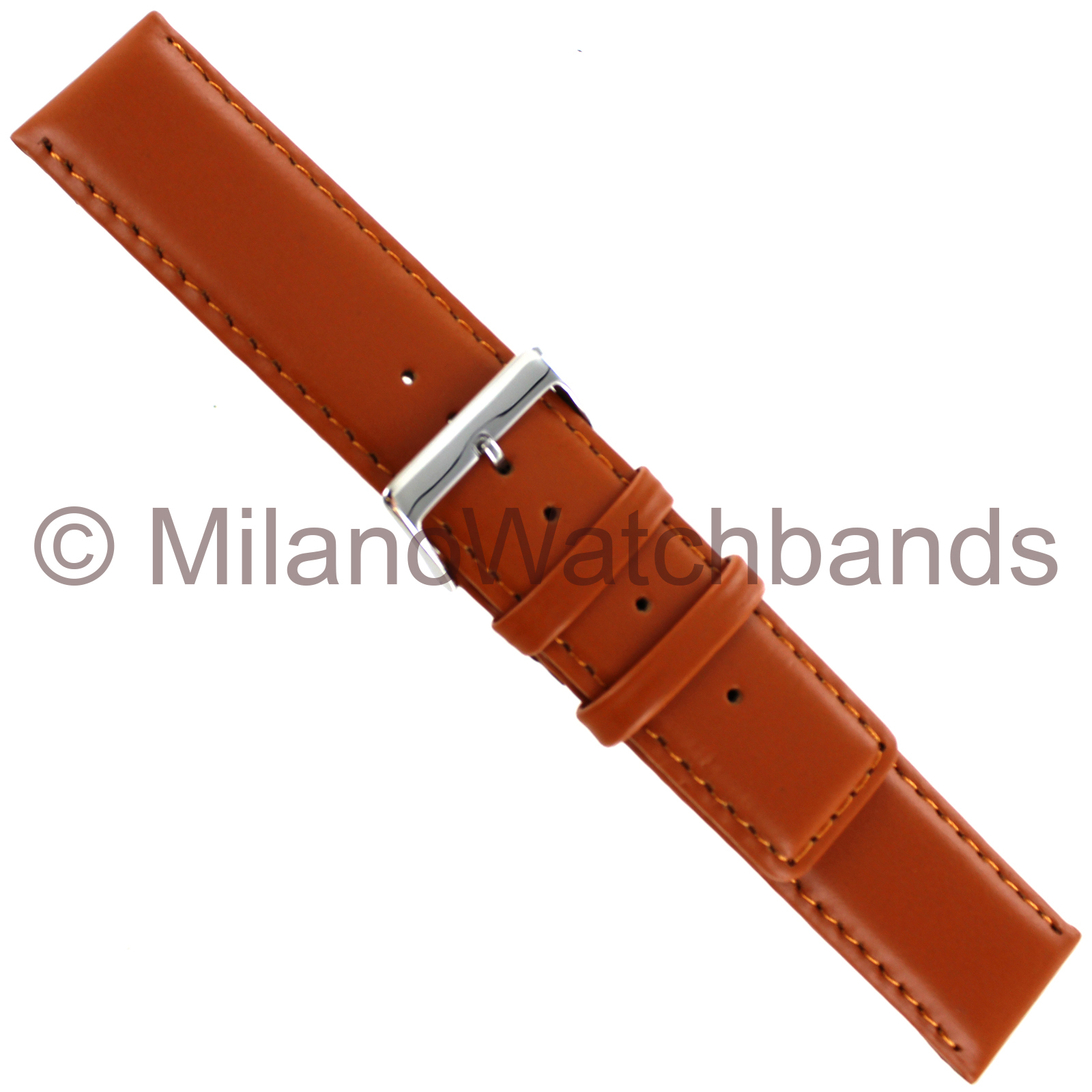 22mm Speidel Honey Tan Padded Oiled Leather Square Tip Mens Band LONG 6052 921