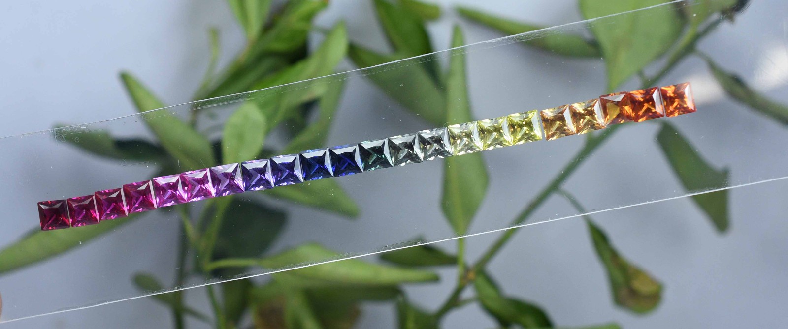 5×5 mm Natural Rainbow Sapphire Princess Cut 22 pcs Stunning Loose Gemstone