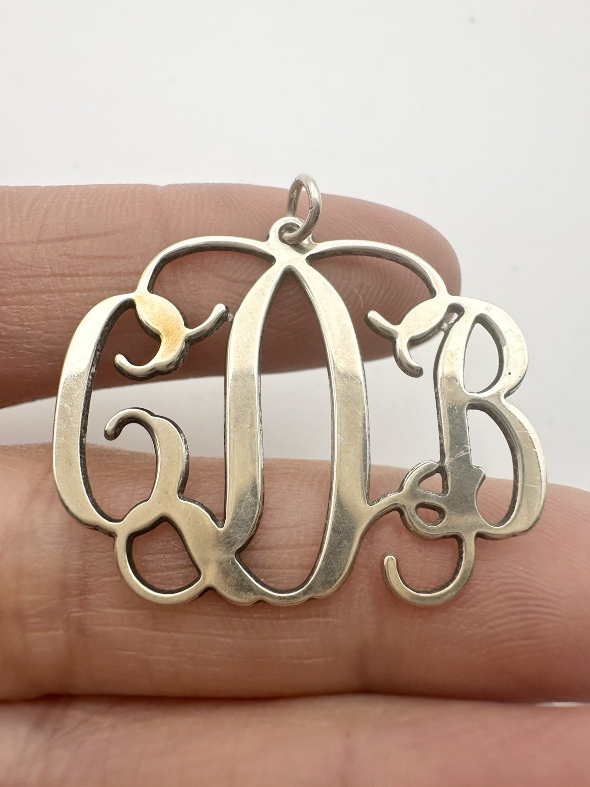 Personalized Sterling Silver 3 Initials Monogram Pendant