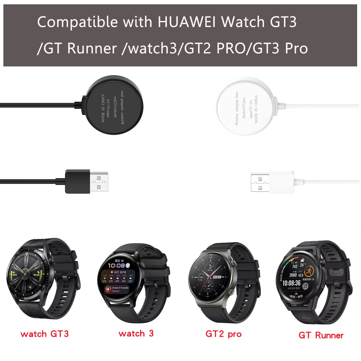 with Huawei Ultimate/GT3/GT Runner/watch3 NEW/GT2 /GT3 /D Charger Charging Ca…