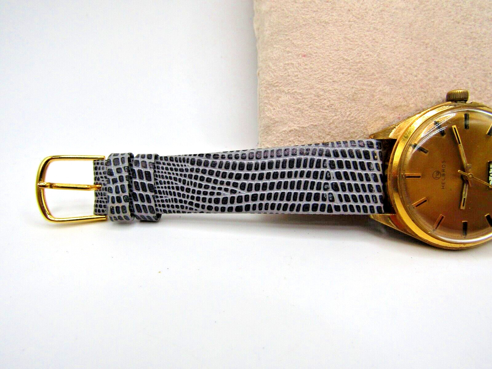 Vintage Gents Helbros Cal. R7389s Push Date Adjust 17 Jewels Watch JB Champion