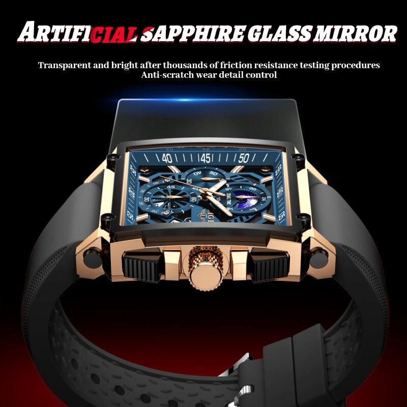 Waterproof Men Watch Quartz Luminous Date Moon image Casual Business Wristwatch