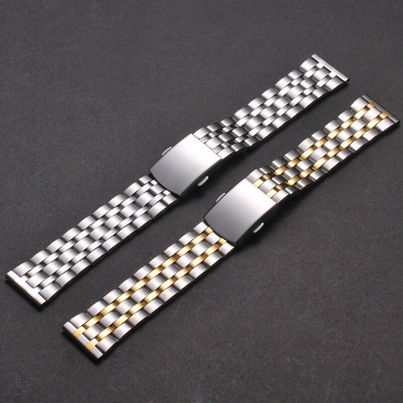 Premium Watch Accessories Five Beads Stainless Steel Watch Band Strap 18 20 22mm