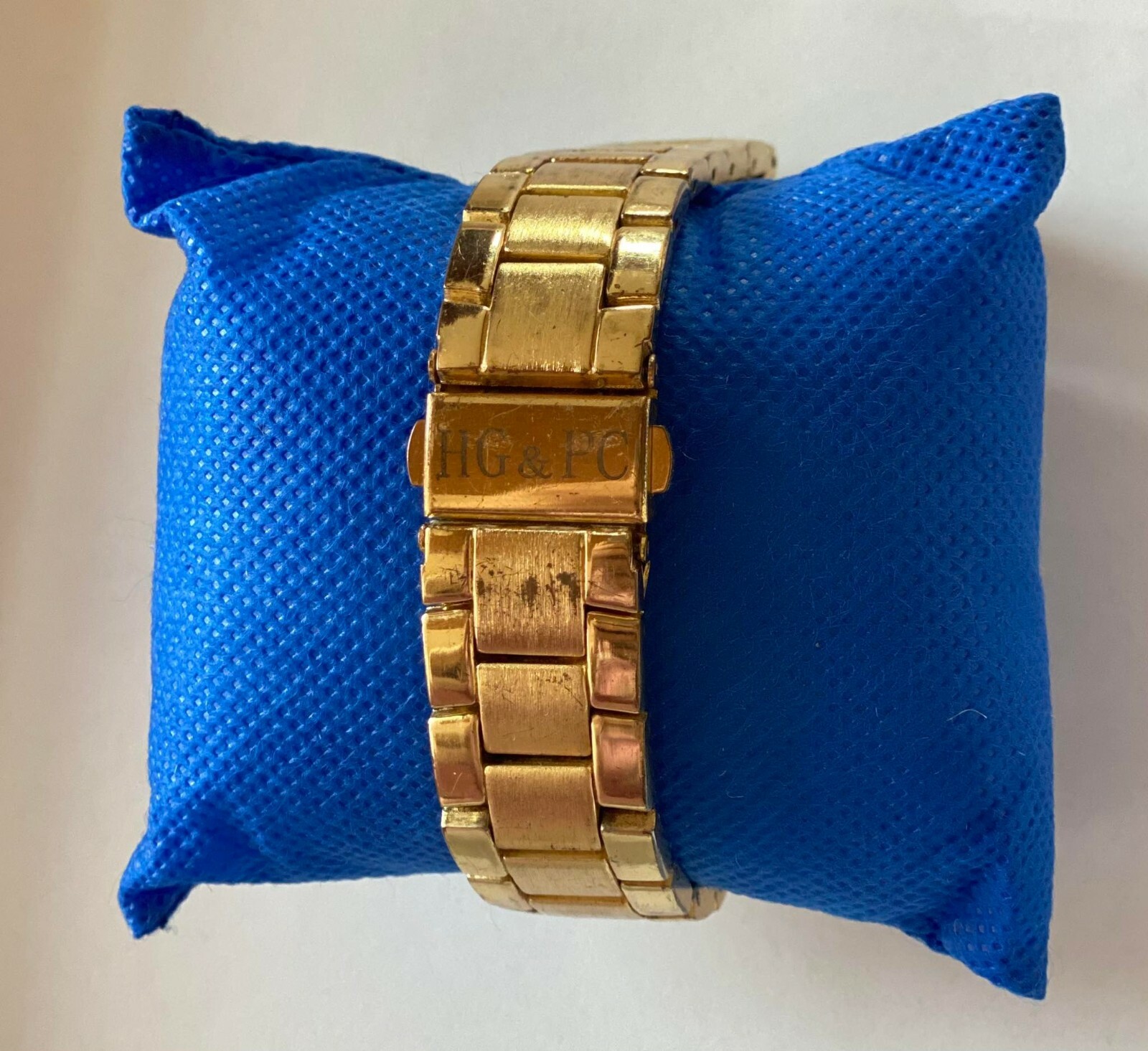 wristwatch female old HG&PC Metal Stainless Steel plated golden zircon stone
