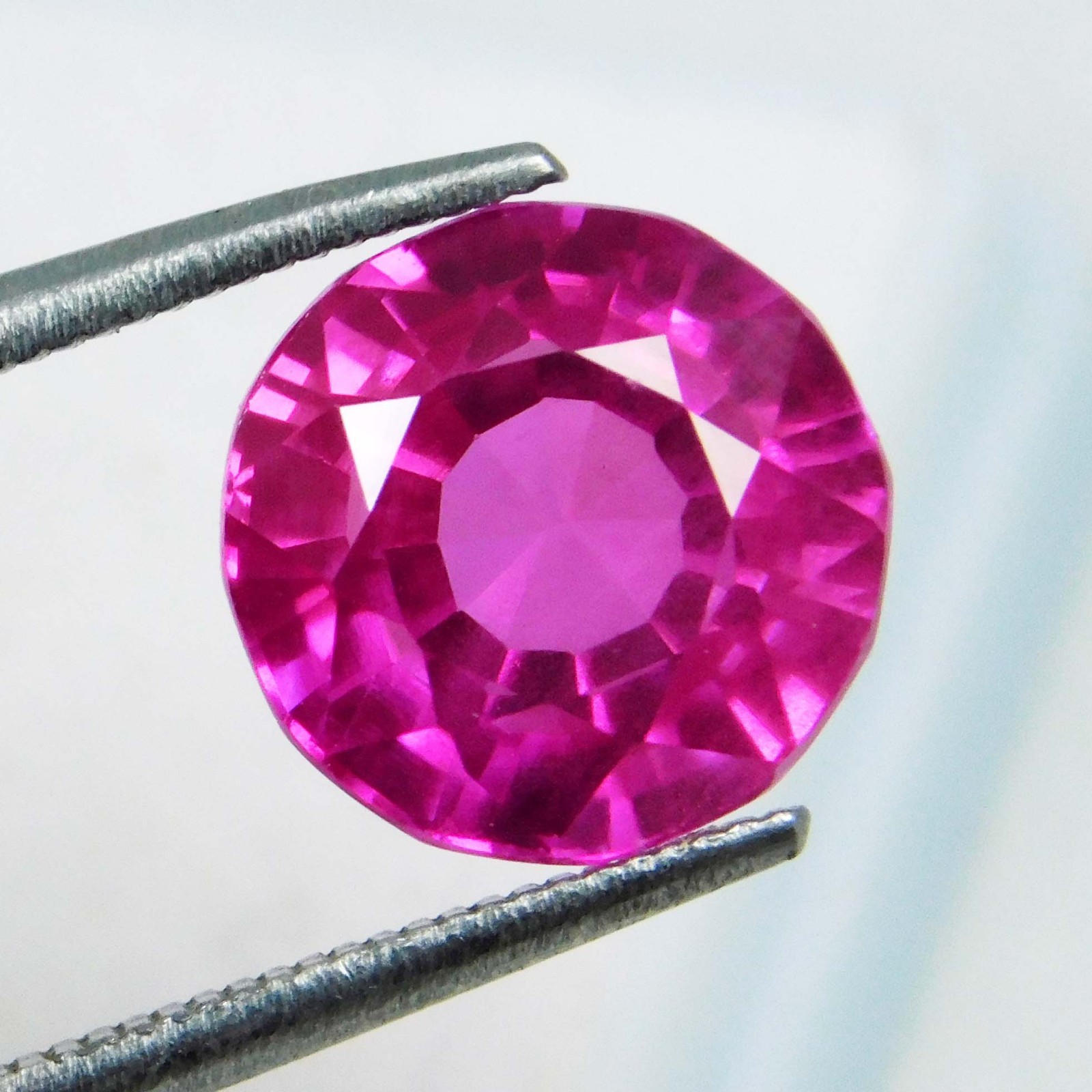 Certified 7.60 Ct Natural Mogok Pink Tourmaline Round Cut Loose Gemstone