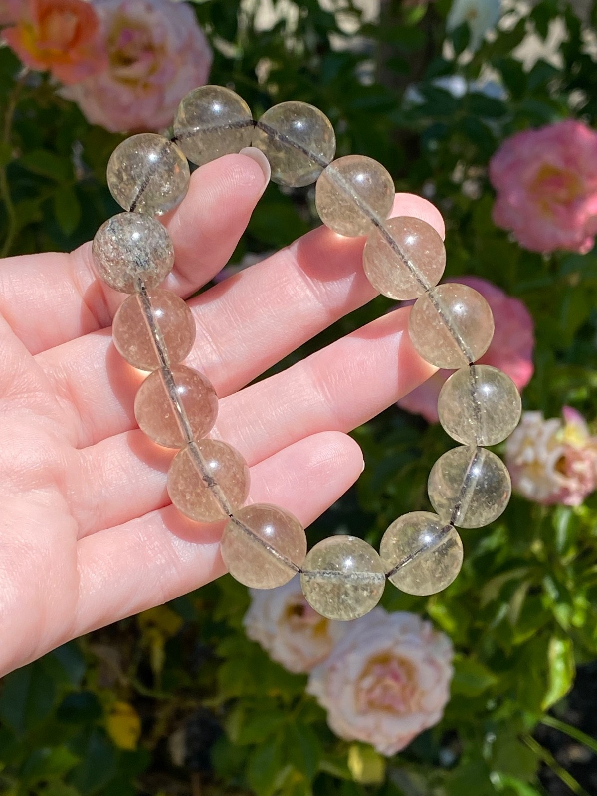 ☀️ Genuine Libyan Desert Glass Bracelet ☀️ 14.2mm Beads | 7 inch