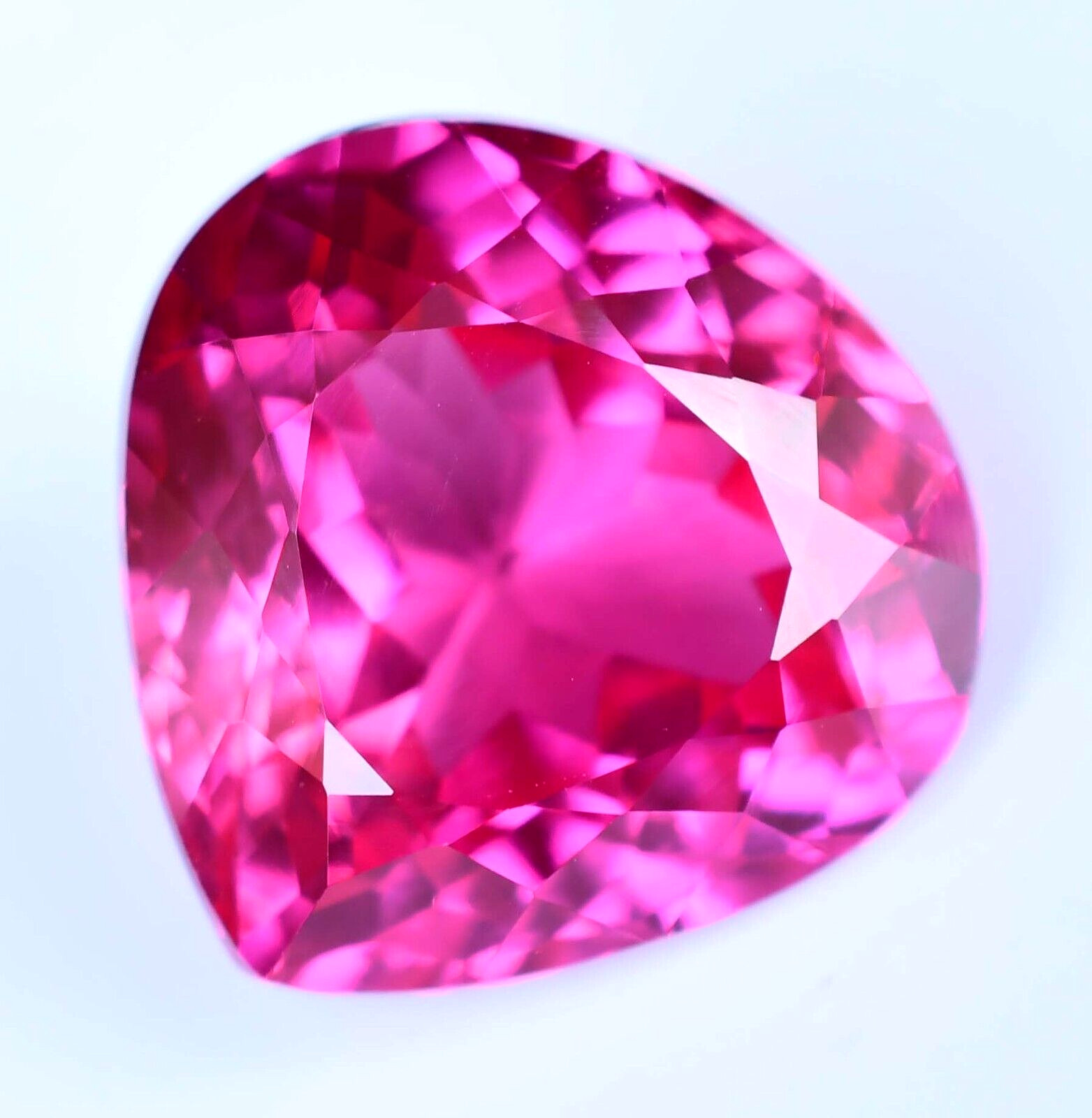 Natural Mogok Pink Ruby 26.35 Ct Pear Certified Flawless Loose Gemstone