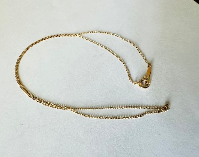 Estate 14K Yellow Gold Dainty 15″ Chain 0.5g