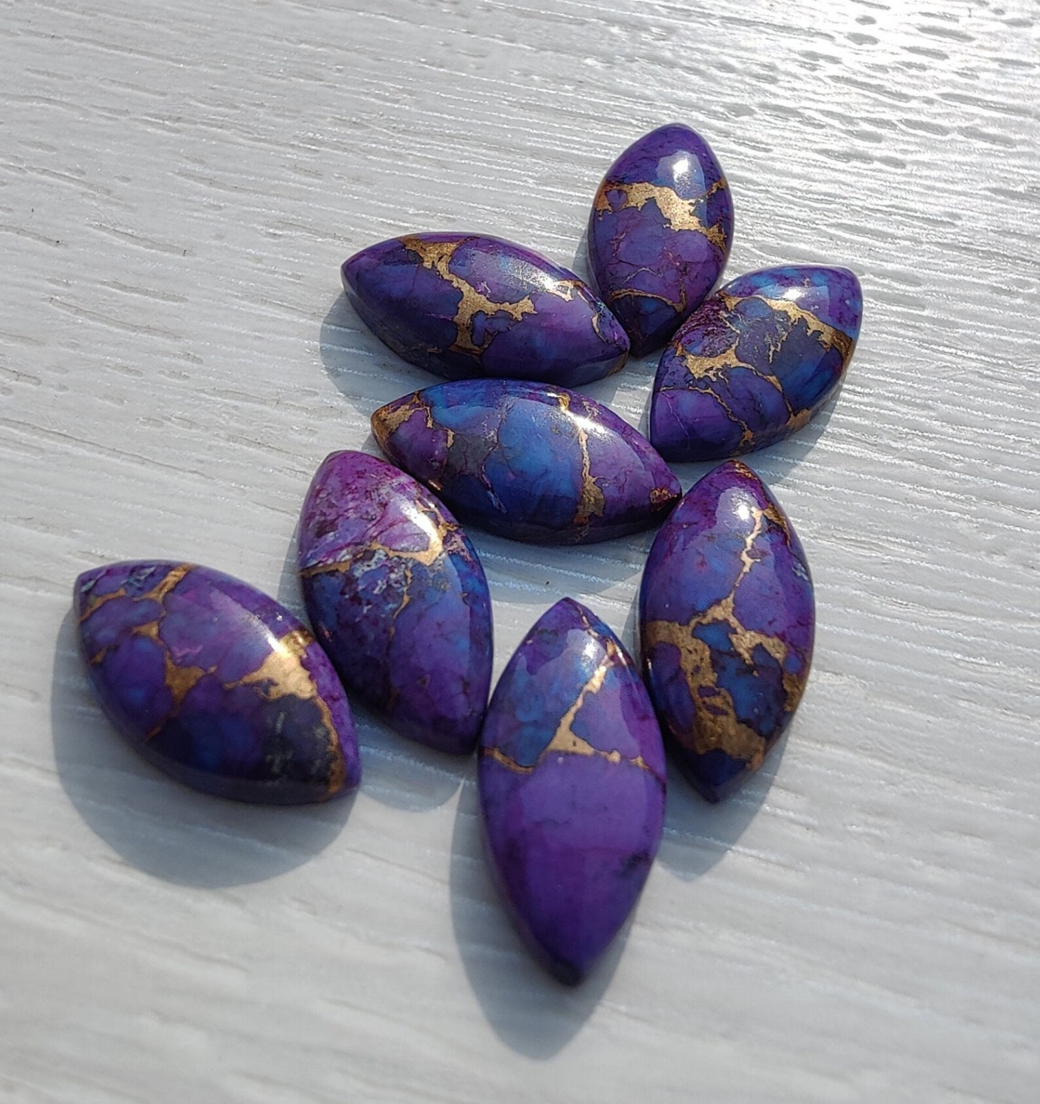 Natural Purple Copper Turquoise Marquise Cabochon 5x10mm To 12x24mm Gemstone