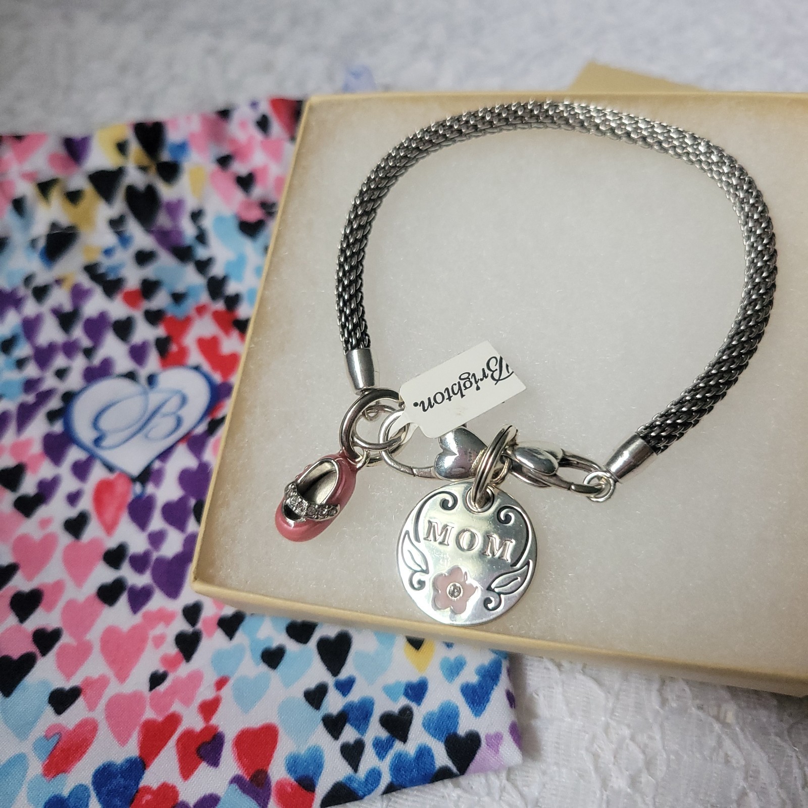 NWT Brighton Baby Girl Charm Bracelet with Charms Gift Box Bag & Tissue New Mom