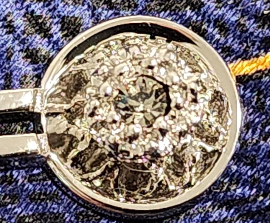 Vintage SWANK Tie Bar CLIP CLASP STAY Silver Tone Unique Setting w/ Gray Stone