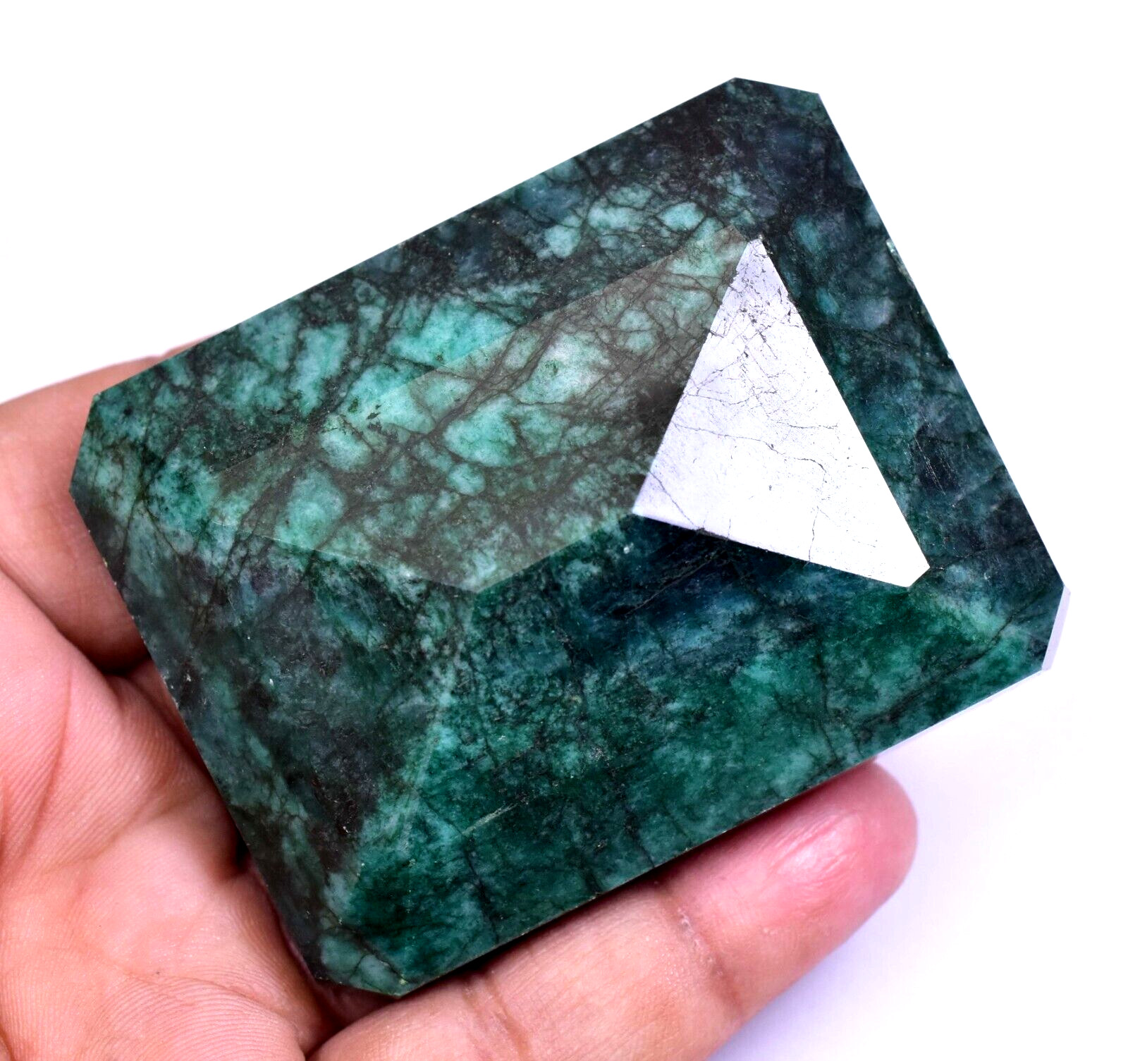 646.5 Ct Natural HUGE Green Zambian Emerald Certified Emerald Cut Loose Gemstone