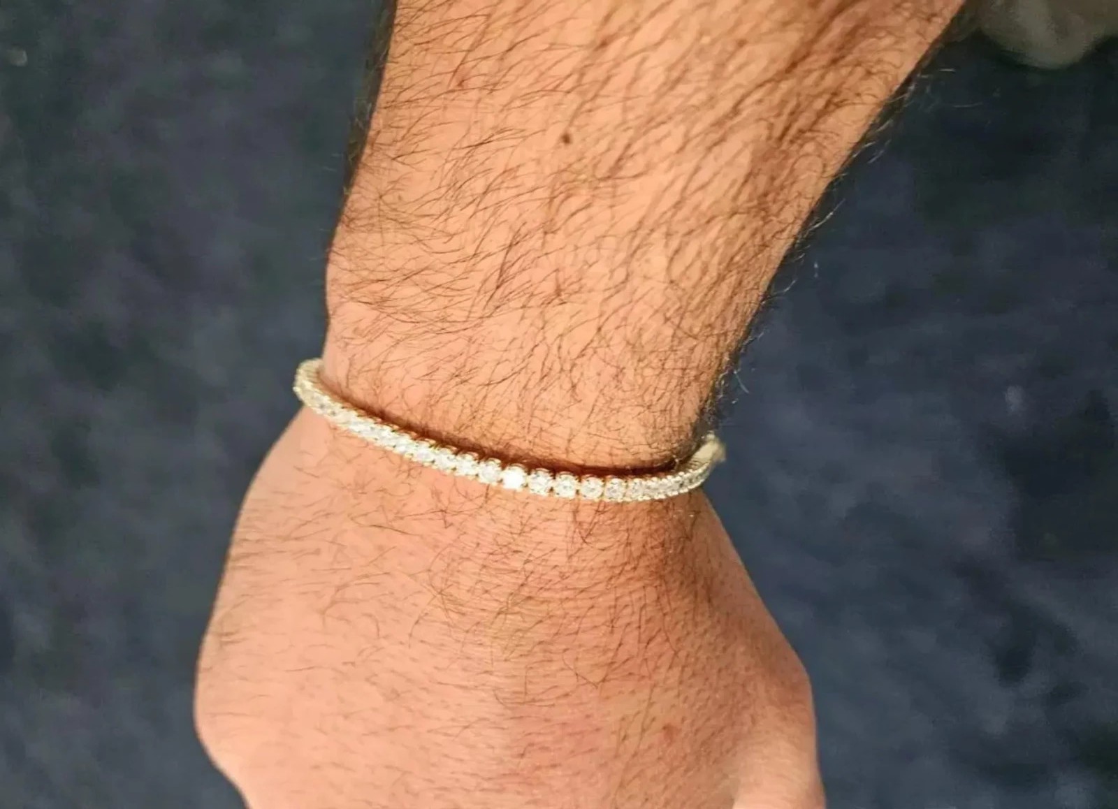 Daughter Gift Round Certified Natural Diamond Tennis Bracelet 14K Yellow Gold