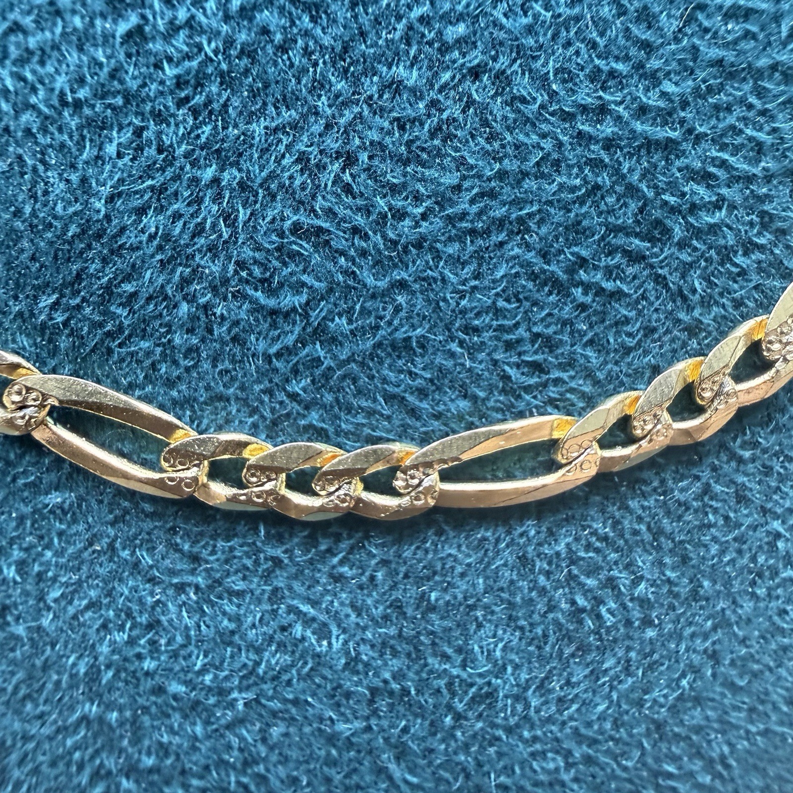 Gold Plated 925 Sterling Silver Diamond Cut Figaro Link Chain Necklace 26” 4mm