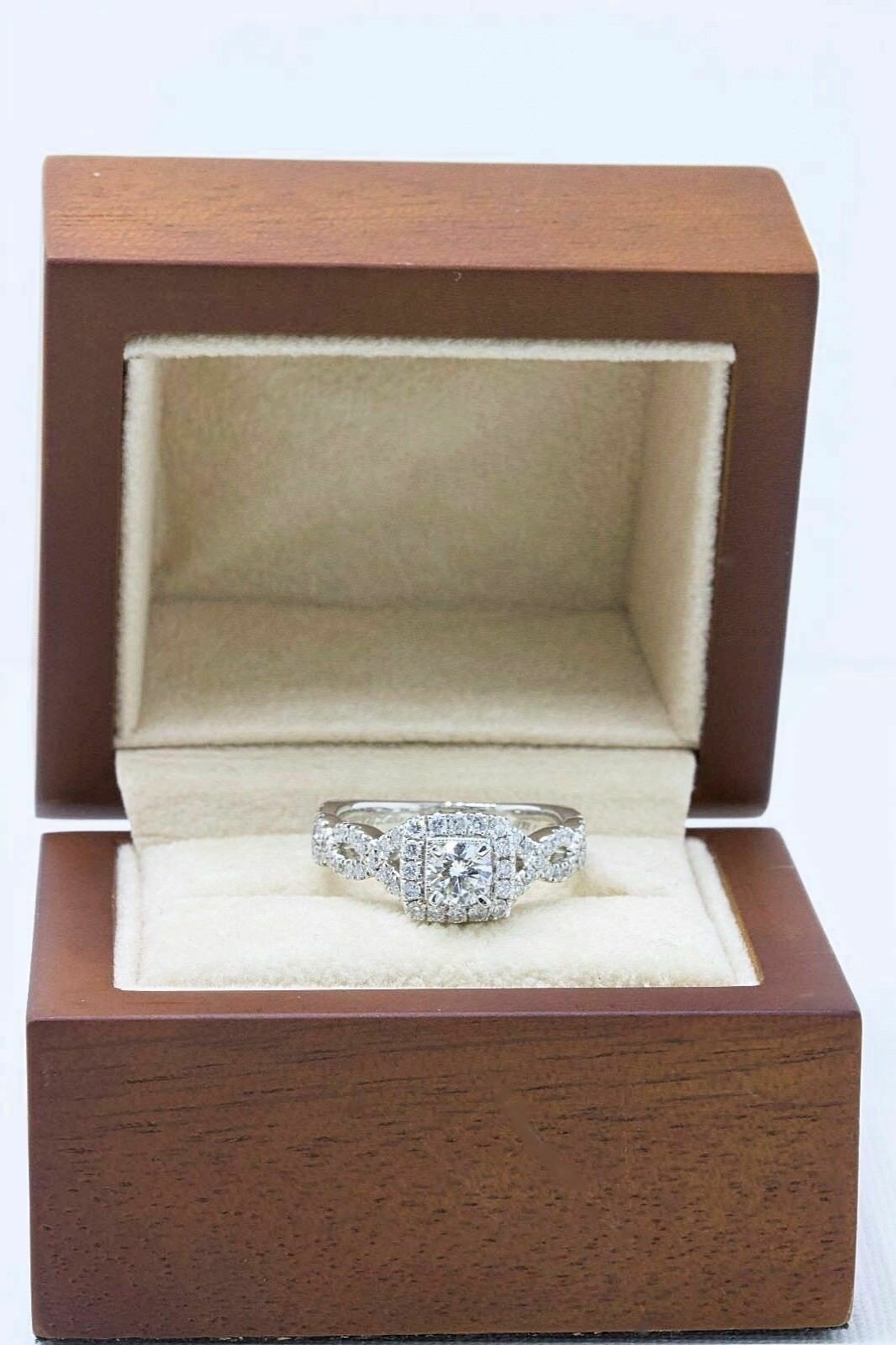 Neil Lane Diamond Engagement Ring Twisted Band 1.00 tcw 14k White Gold $3,300