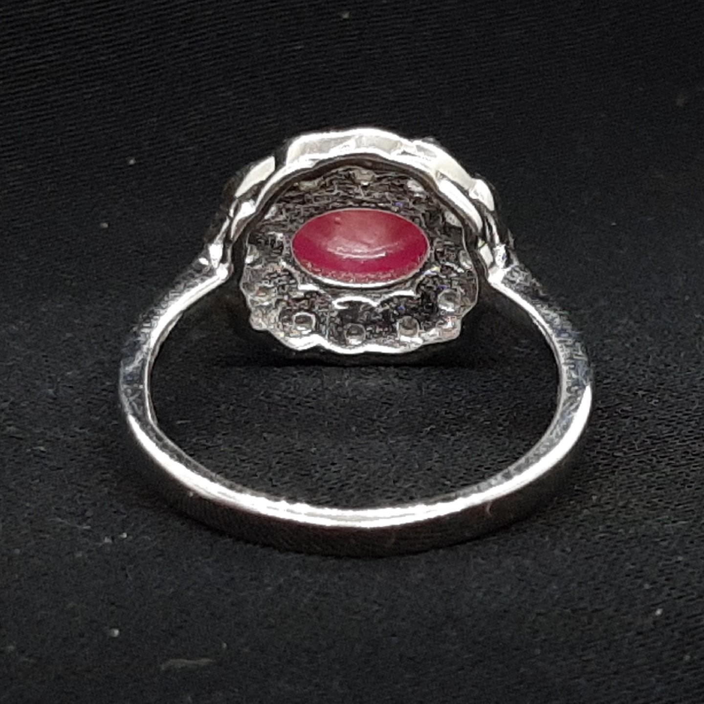 2.31ctw Star Ruby & White Sapphire 925 Sterling Silver Ring Size 8