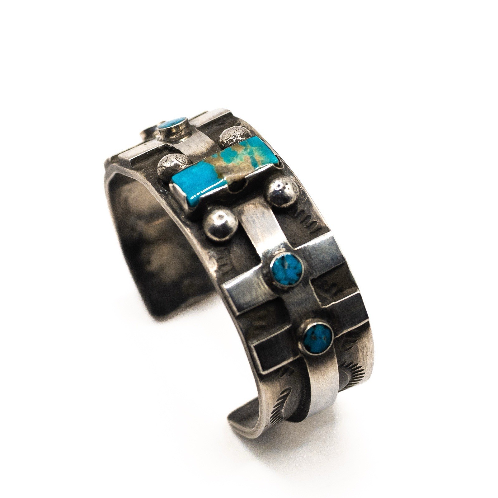 Dragonfly Silver Cuff Size 5.75 Turquoise Southwestern Collectors Piece