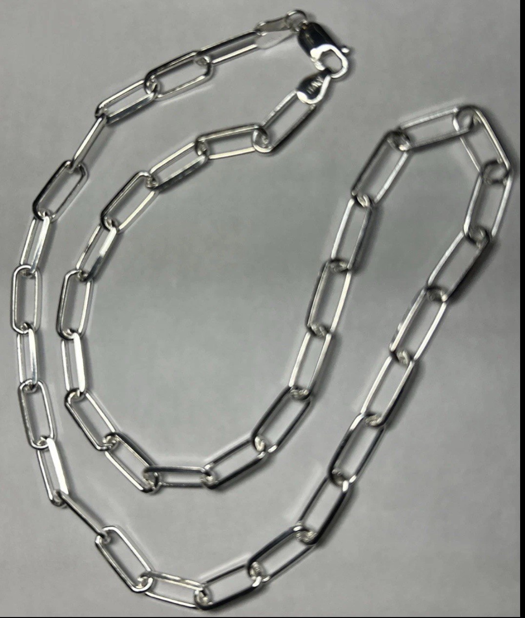 925 SOLID Sterling Silver PAPER CLIP CHAINS 5.7mm Necklace 20 22 24 in Italy NEW