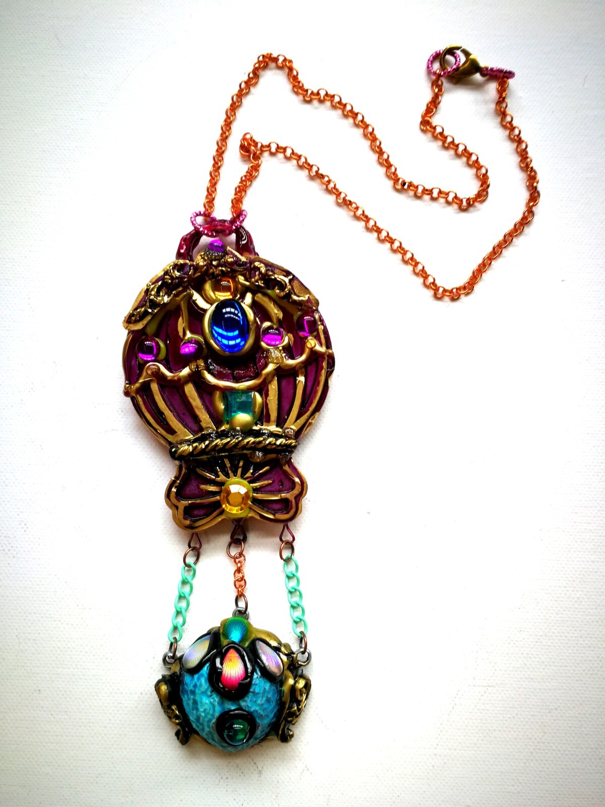 Jewelry Necklace Pendant Luxury Art Deco Nouveau Charm Jewellery Hot Air Balloon
