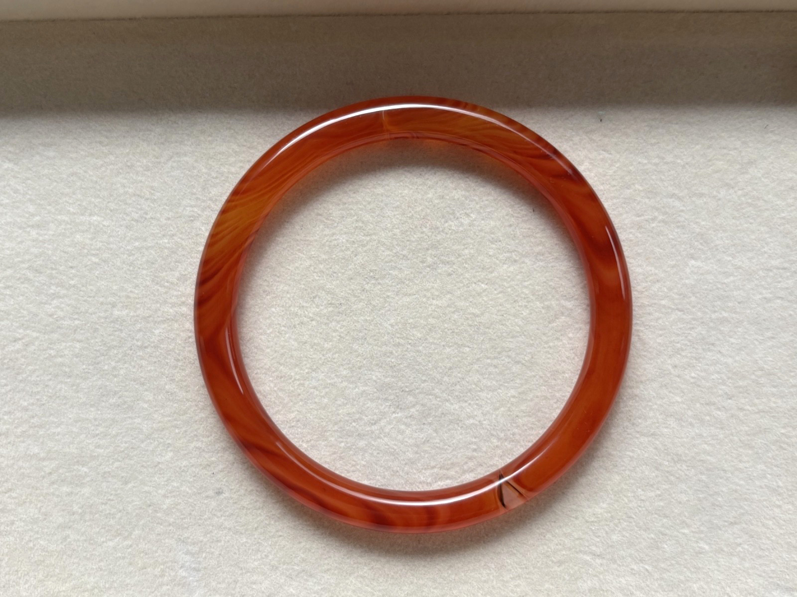61mm Carnelian Agate Bangles Bracelets Orange Lace Agate Banding