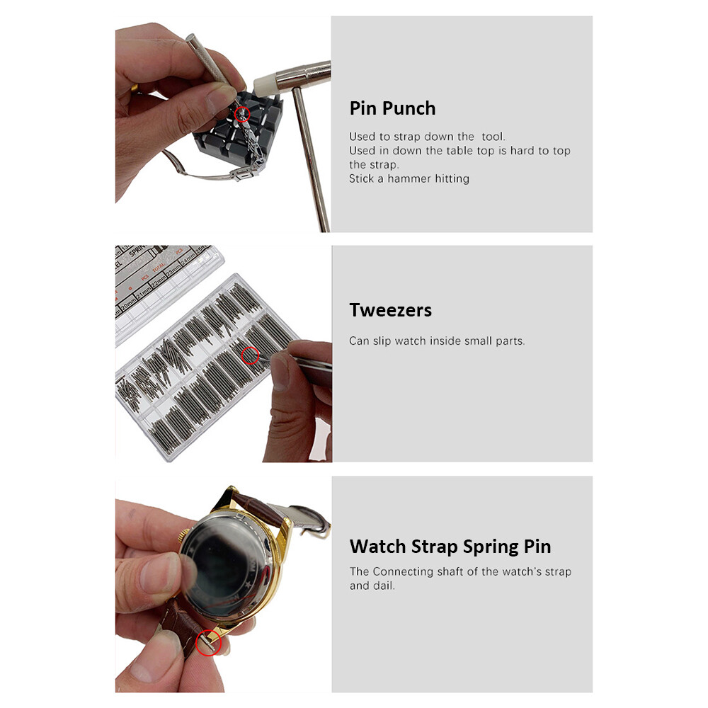 147PCS Watch Repair Kit Watch Battery Replacement Tool Kit Watch Remover Tool US