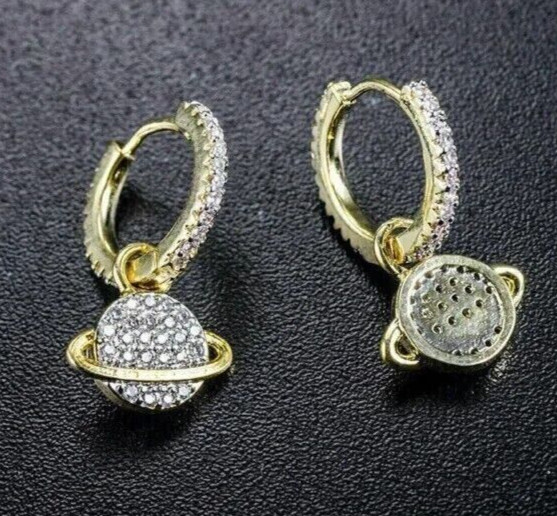 Women’s VVS Simulated Diamond Classy Drop Hoop Earring 925 Sterling Silver