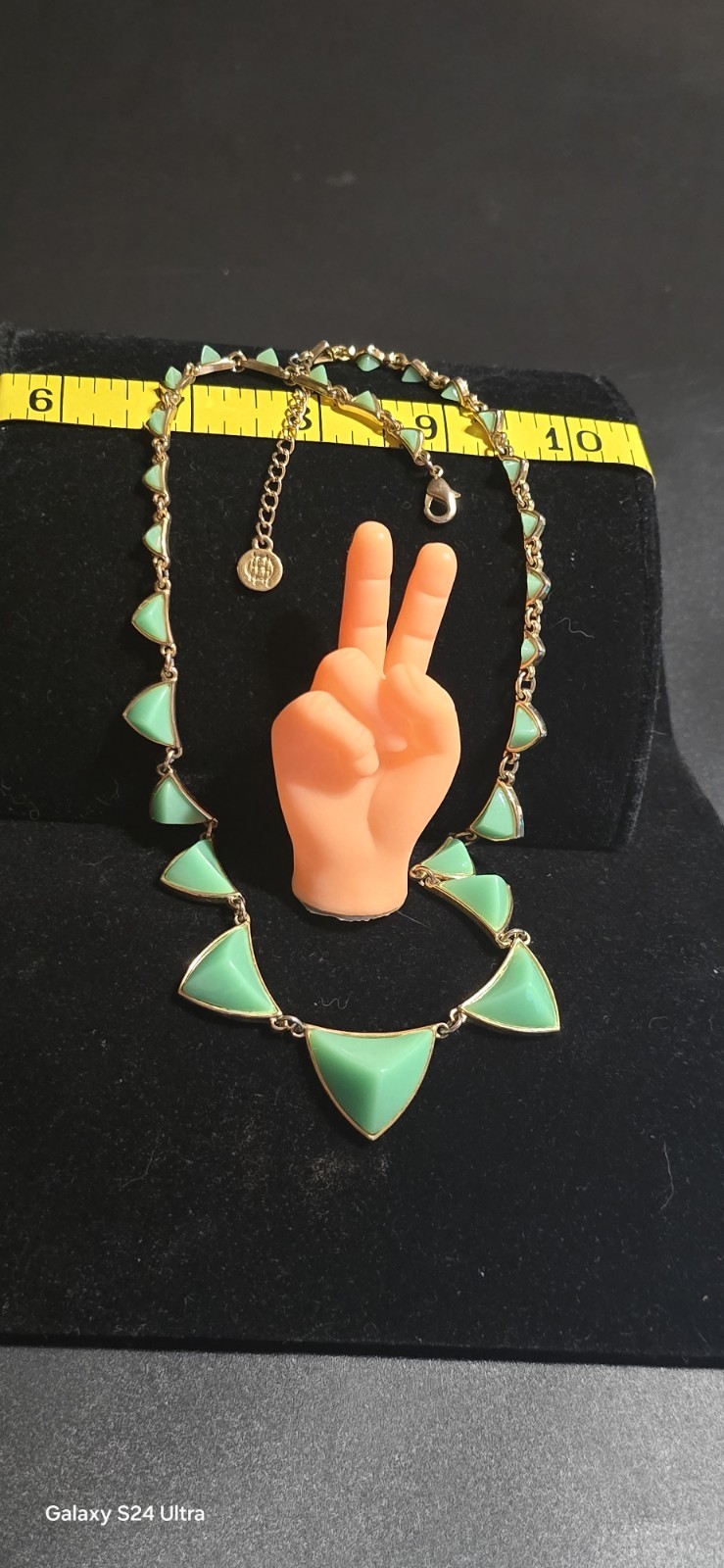 2009 House of Harlow 1960 Nicole Richie Pyramid Stations Necklace Mint Gold Glow