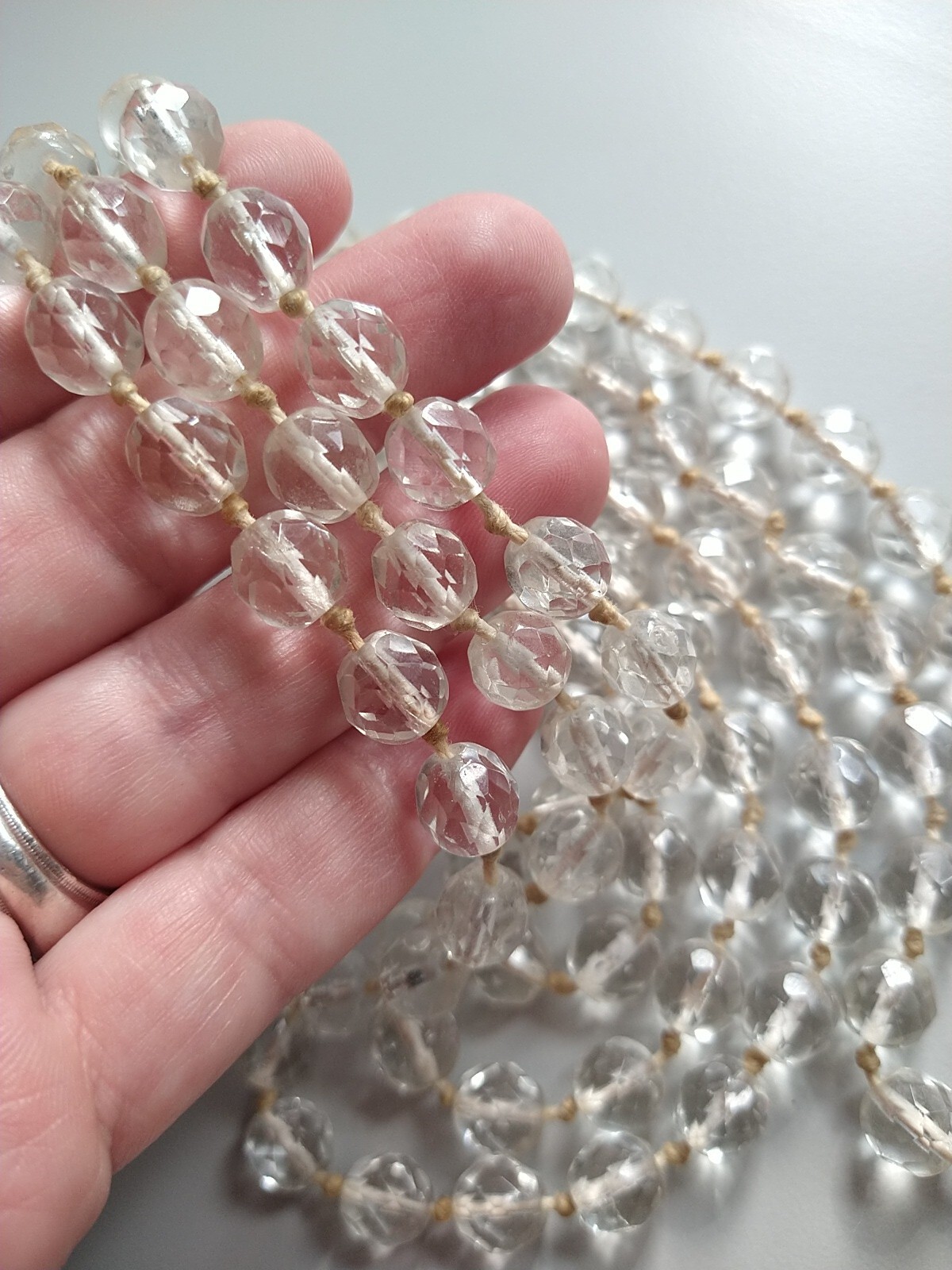Vintage Continues 24 inch LONG Glass Beaded Necklace LARIAT Style SEE NOTE