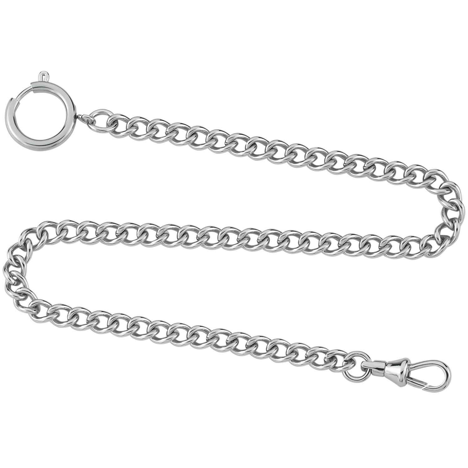 Gotham Stainless Steel Pocket Watch Chain Fob Curb Link 14″ # GWCSTLCHAIN
