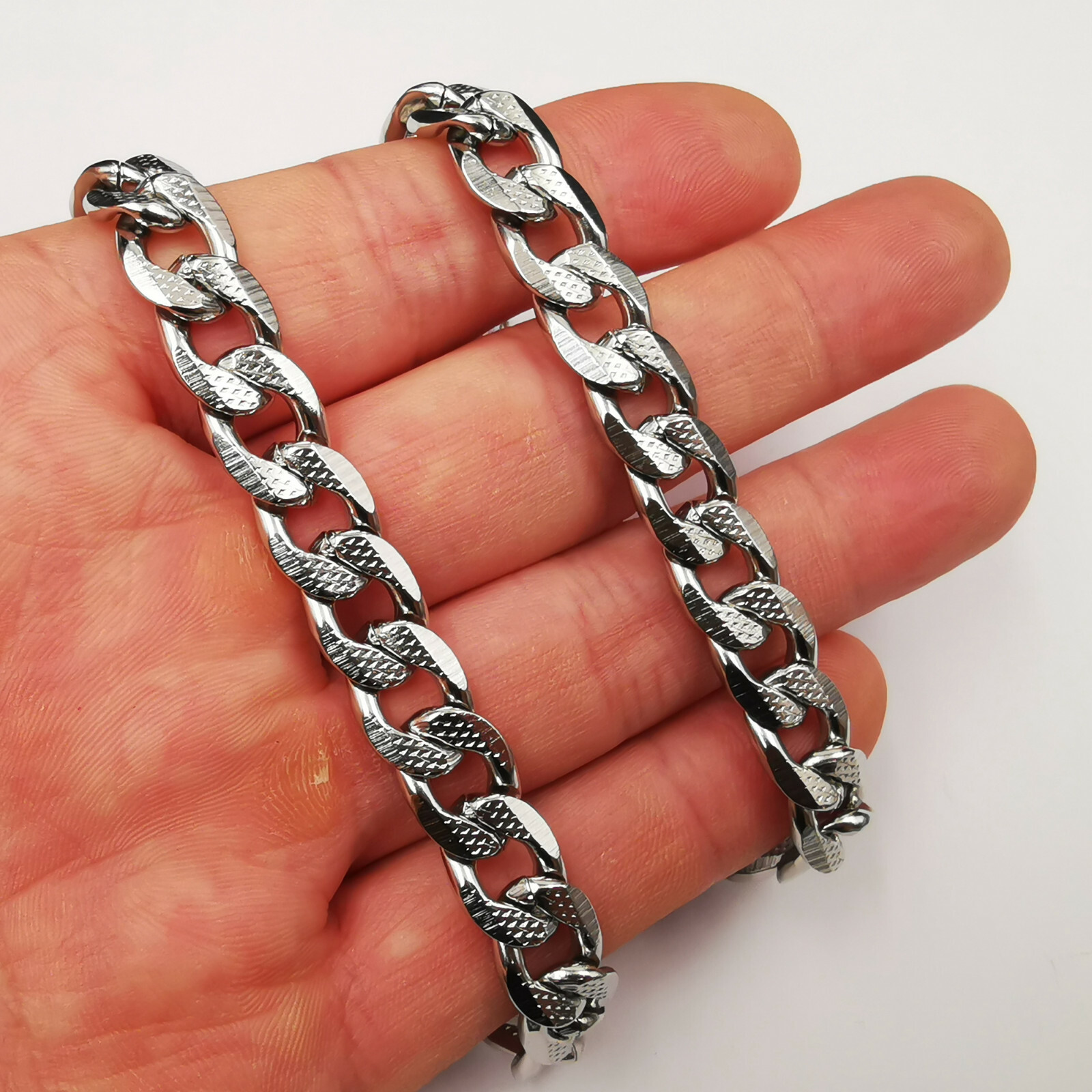 Rare Men’s 9.5mm S.Steel Necklace (or bracelet) curb chain 7.5–40in
