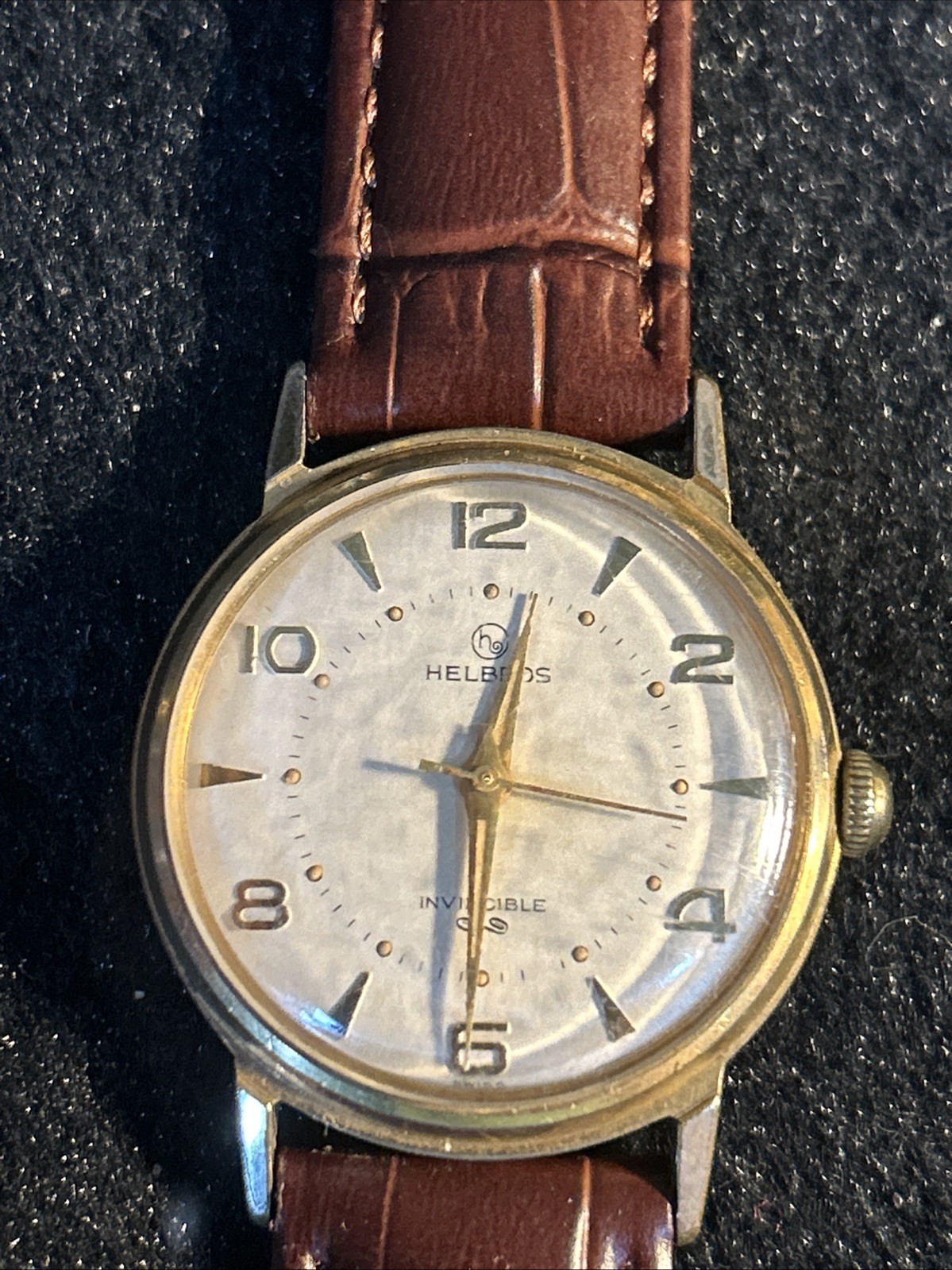 Vintage Helbros Invincible Men’s Watch Mechanical Hand Wind Gold Tone