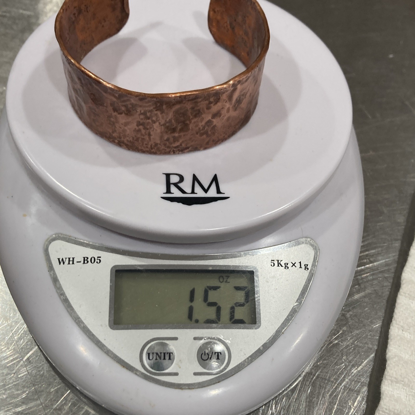 Hammered Copper Open Cuff Bracelet, 1.52 oz. 💯 % Copper size 6 to 6 1/4