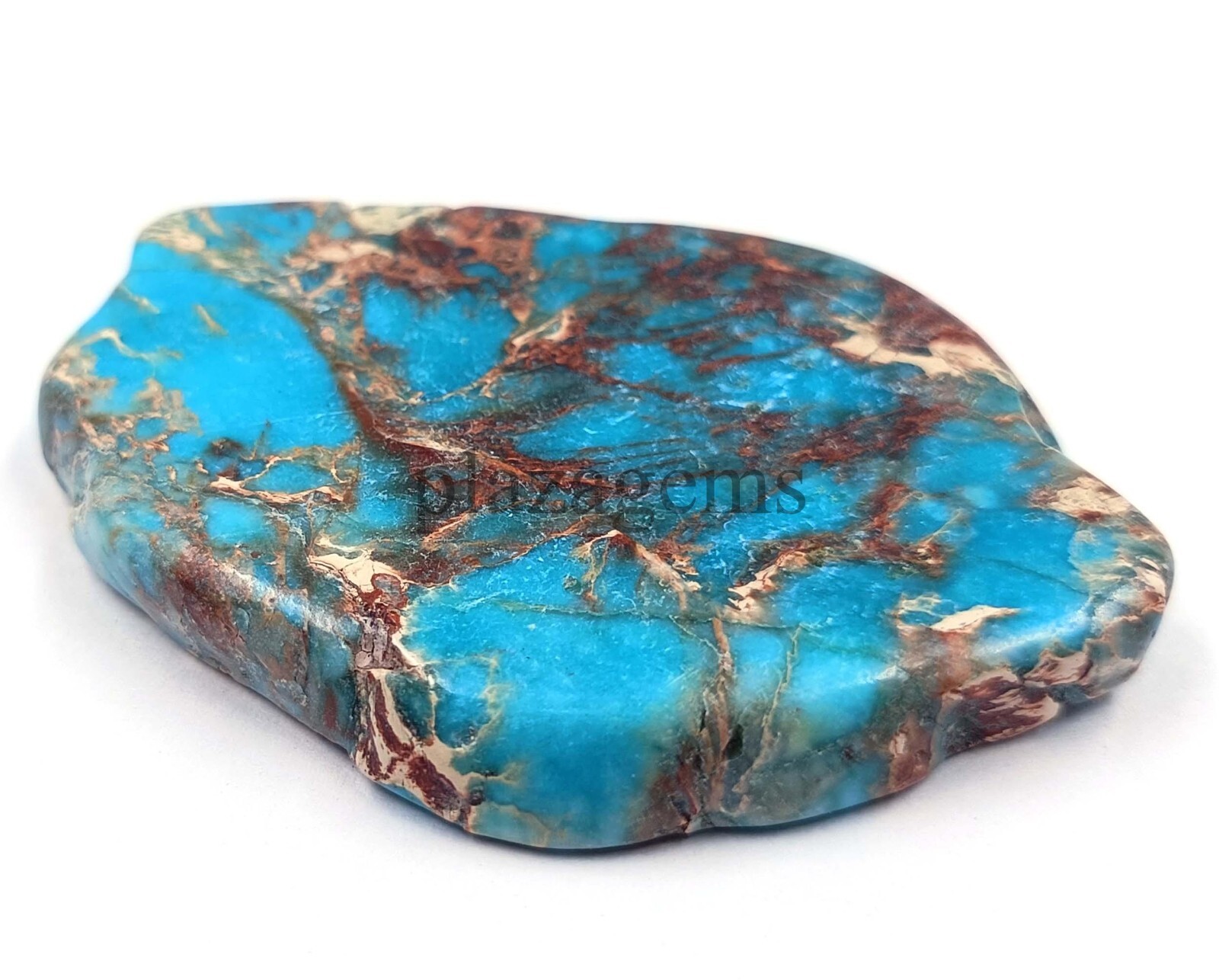 40CT NATURAL BLUE TURQUOISE SLAB ROUGH CERTIFIED LOOSE GEMSTONE 5ARJ